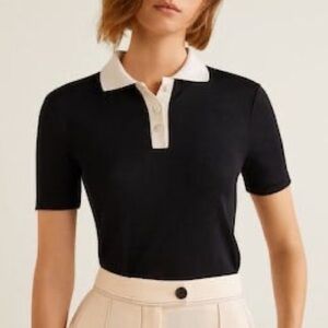 Mango Contrasted Collar Shirt